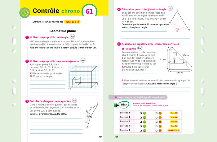 Maths 4e: fiches de révision collège