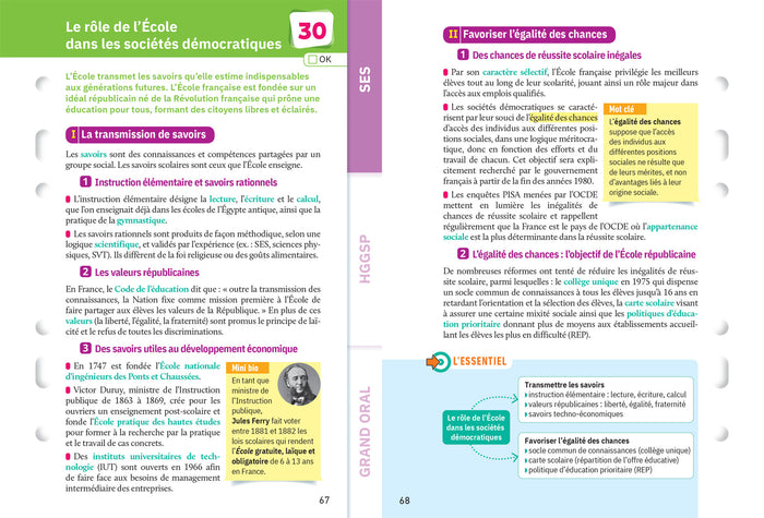 Fiches bac Mes 2 spécialités Tle générale