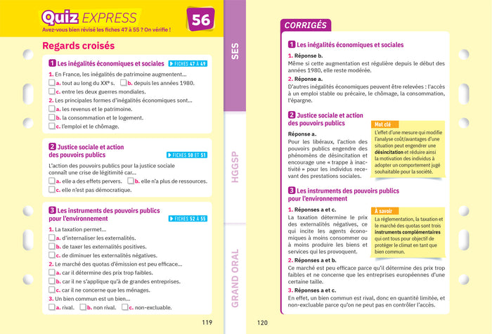Fiches bac Mes 2 spécialités Tle générale