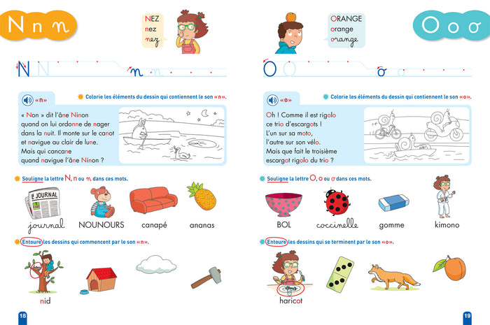 Mon premier cahier de lecture lettres et sons