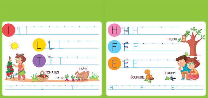 Livre ardoise Téo et Nina MS - Lettres majuscules et chiffres