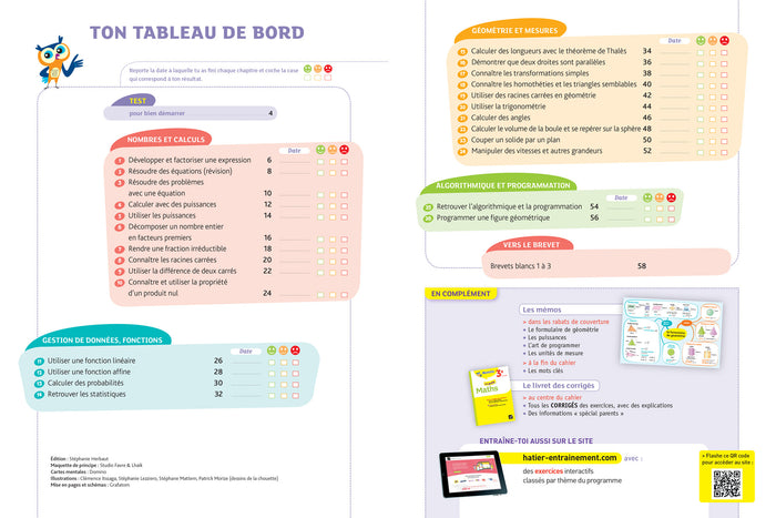 Maths 3e: cahier de révision et d'entraînement