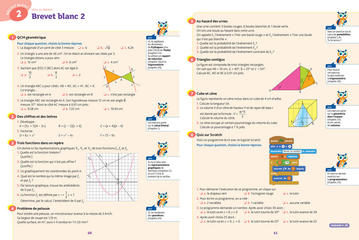 Maths 3e: cahier de révision et d'entraînement