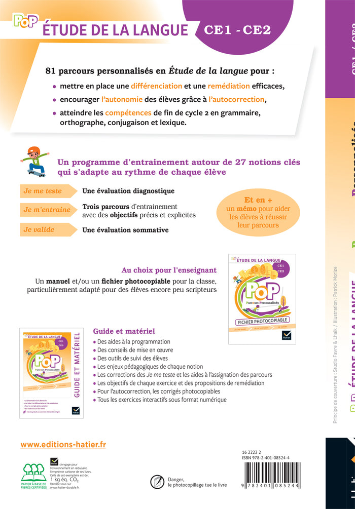 Etude de la langue CE1 CE2 Ed. 2022 - livre de l'élève