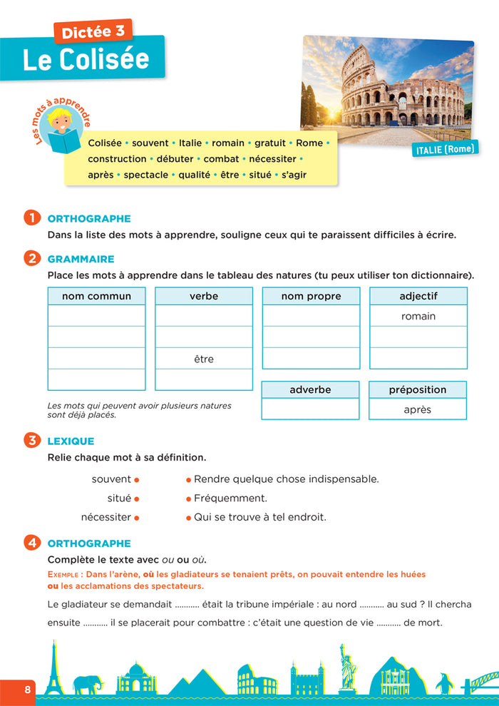 En route pour la dictée ! CM - Les merveilles du monde