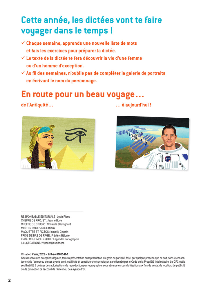 En route pour la dictée ! CM - Femmes et hommes d'exception