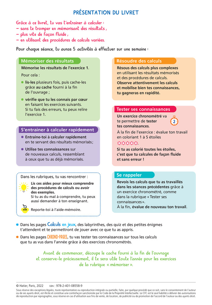 Maths CM1 Ed. 2022  - Livret d'entrainement au calcul fluide