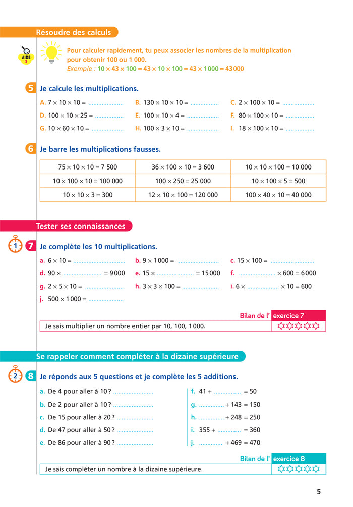 Maths CM1 Ed. 2022  - Livret d'entrainement au calcul fluide