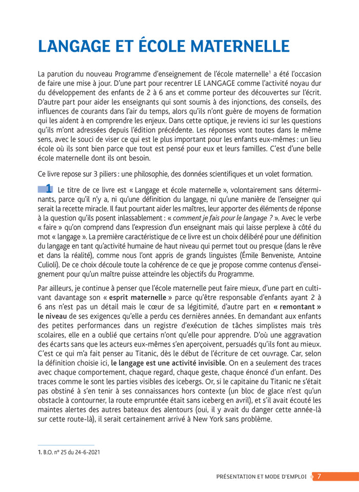 Enseigner à l'école maternelle - Langage et école maternelle Ed. 2022 - Guide de l'enseignant