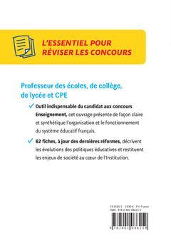 Concours enseignement - Le système éducatif français en fiches mémos - 2025-2026 - Révision