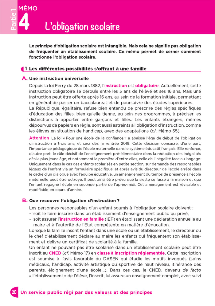 Concours enseignement - Le système éducatif français en fiches mémos - 2025-2026 - Révision