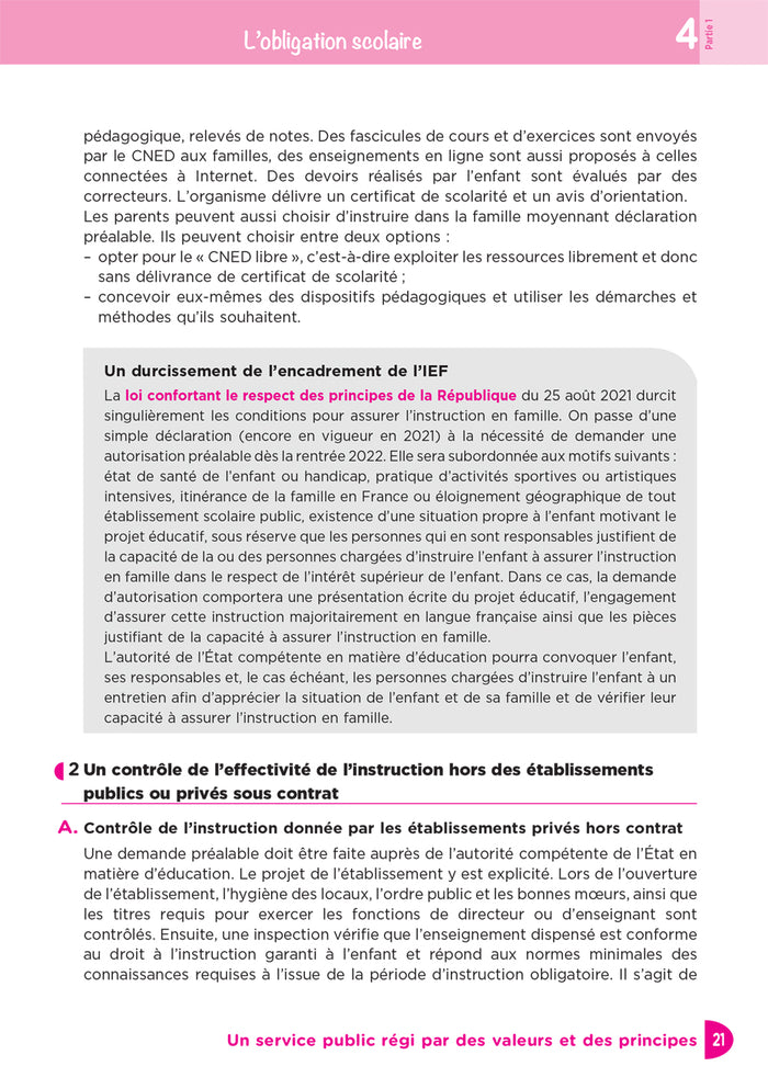 Concours enseignement - Le système éducatif français en fiches mémos - 2025-2026 - Révision