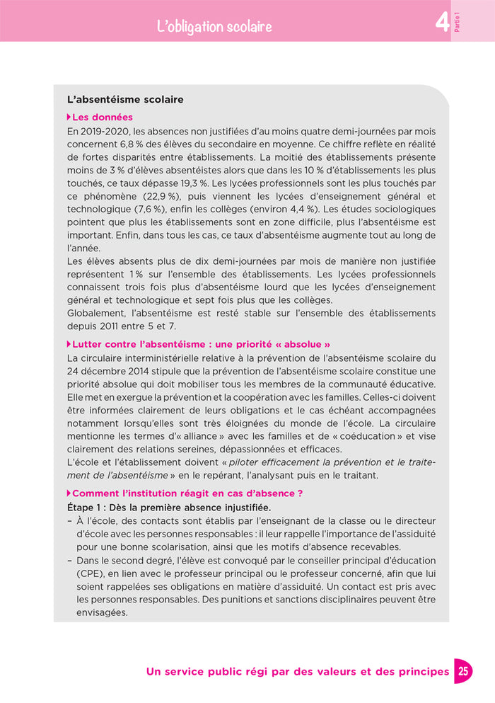 Concours enseignement - Le système éducatif français en fiches mémos - 2025-2026 - Révision