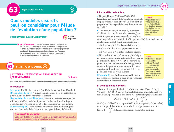 Annales du bac Annabac 2023 L'intégrale Tle Maths, Physique-Chimie, Philo, Grand Oral