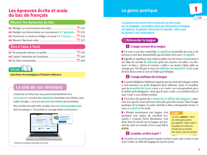 Fiches bac Français 1re générale & techno Bac 2023