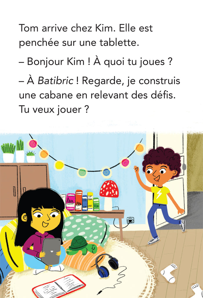 Kim et Tom jouent sur tablette