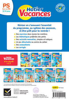 Cahier de vacances 2024 de la Petite section vers la Moyenne section 3/4 ans