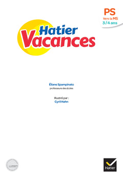 Cahier de vacances 2024 de la Petite section vers la Moyenne section 3/4 ans