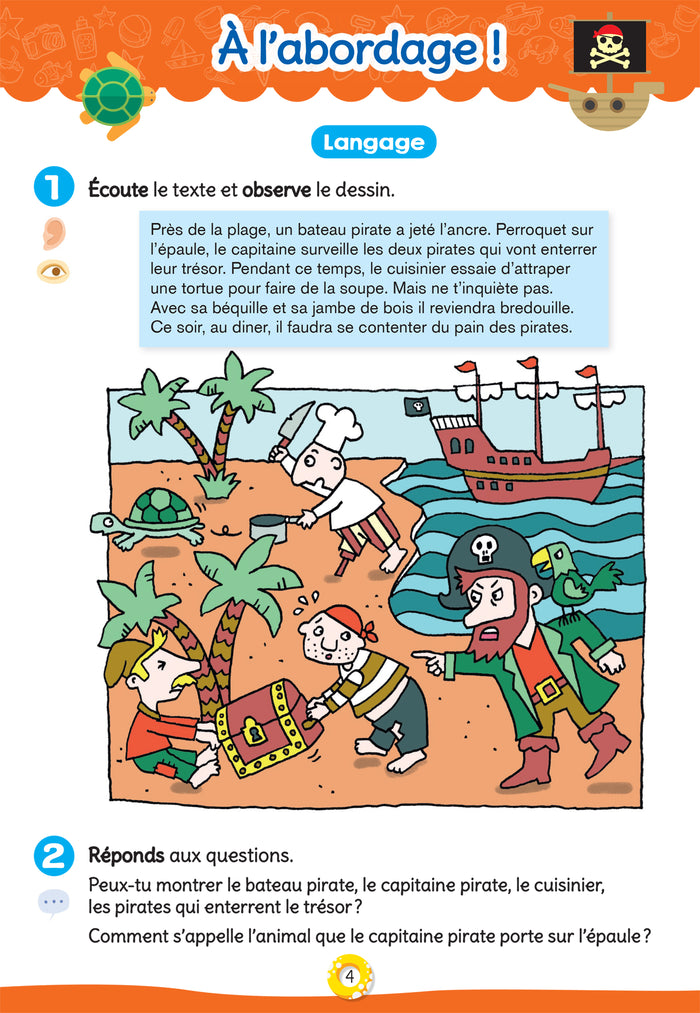 Cahier de vacances 2024 de la Petite section vers la Moyenne section 3/4 ans