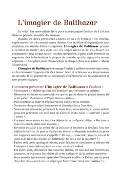 L'imagier Montessori de Balthazar