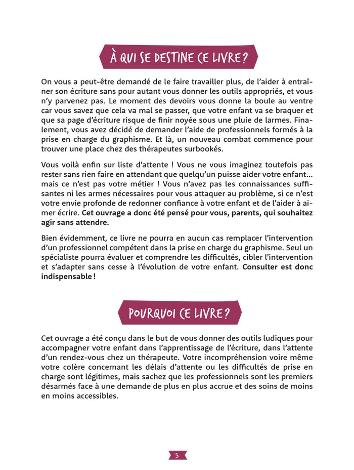 J'aide mon enfant sur le chemin de l'écriture