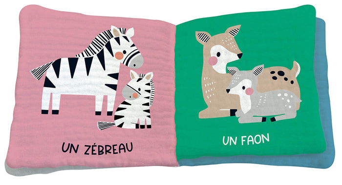 Mon premier livre tissu en lange - Les bébés animaux