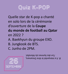 Mini calendrier 365 jours de K-POP