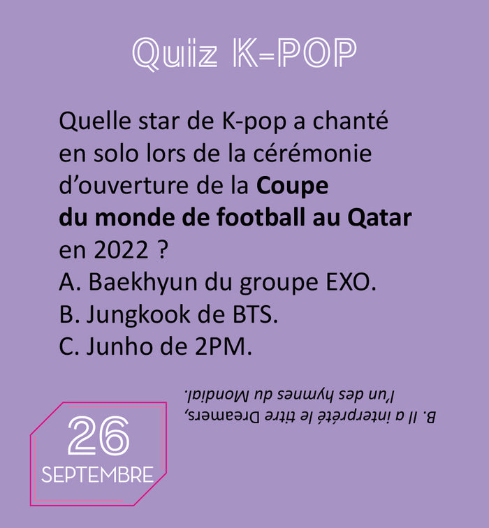 Mini calendrier 365 jours de K-POP