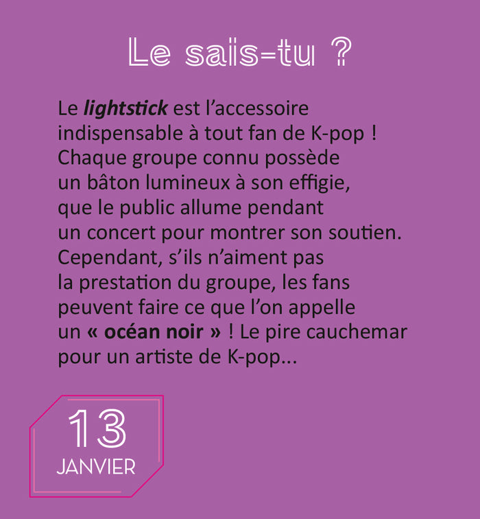 Mini calendrier 365 jours de K-POP