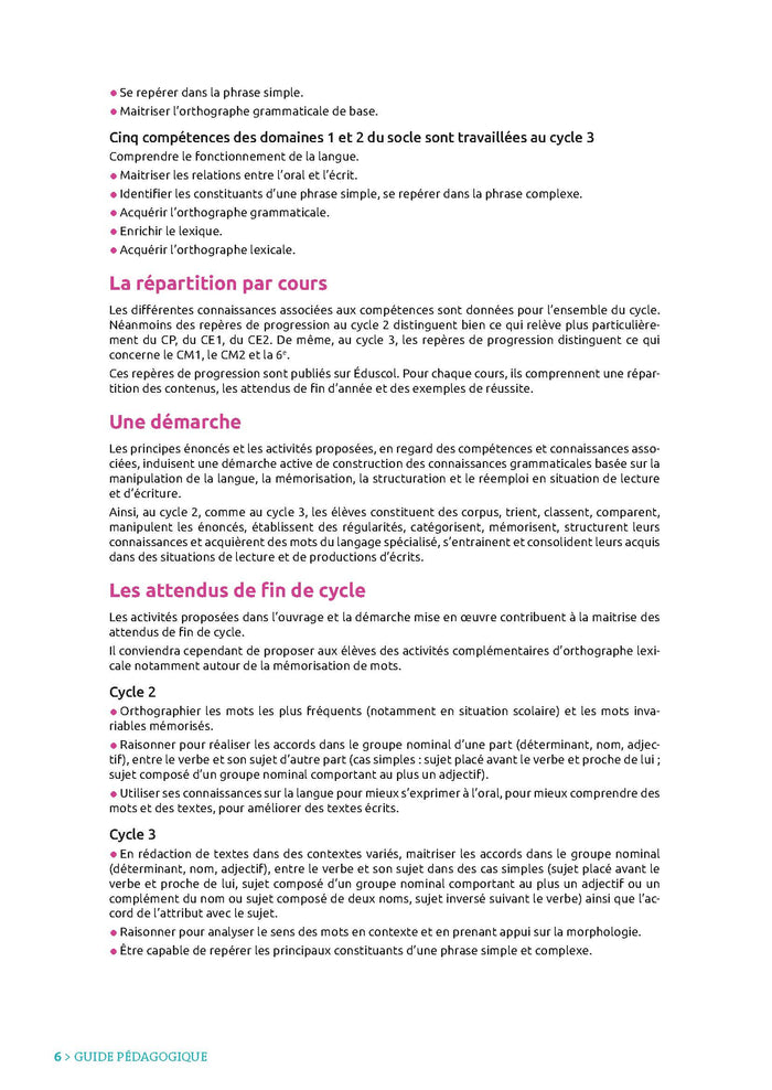 La grammaire ritualisée sur 2 jours