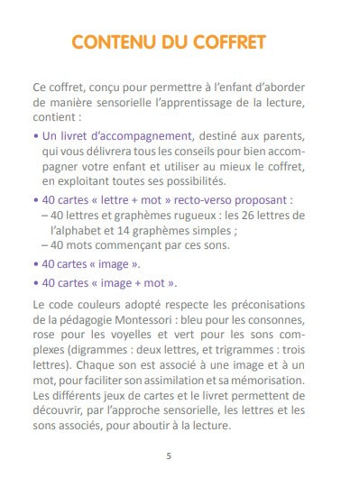 Mon coffret Montessori initiation lecture