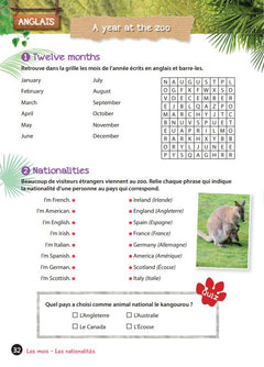 Cahier de vacances UNE SAISON AU ZOO CM2-6e