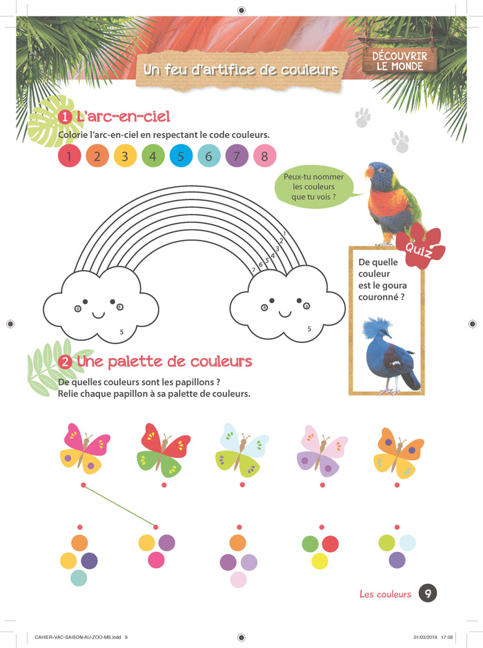Mon cahier de vacances Une saison au zoo MS-GS