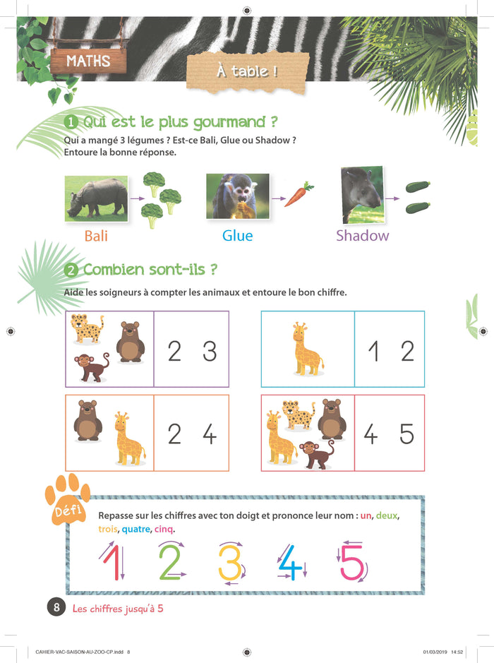 Mon cahier de vacances Une saison au zoo