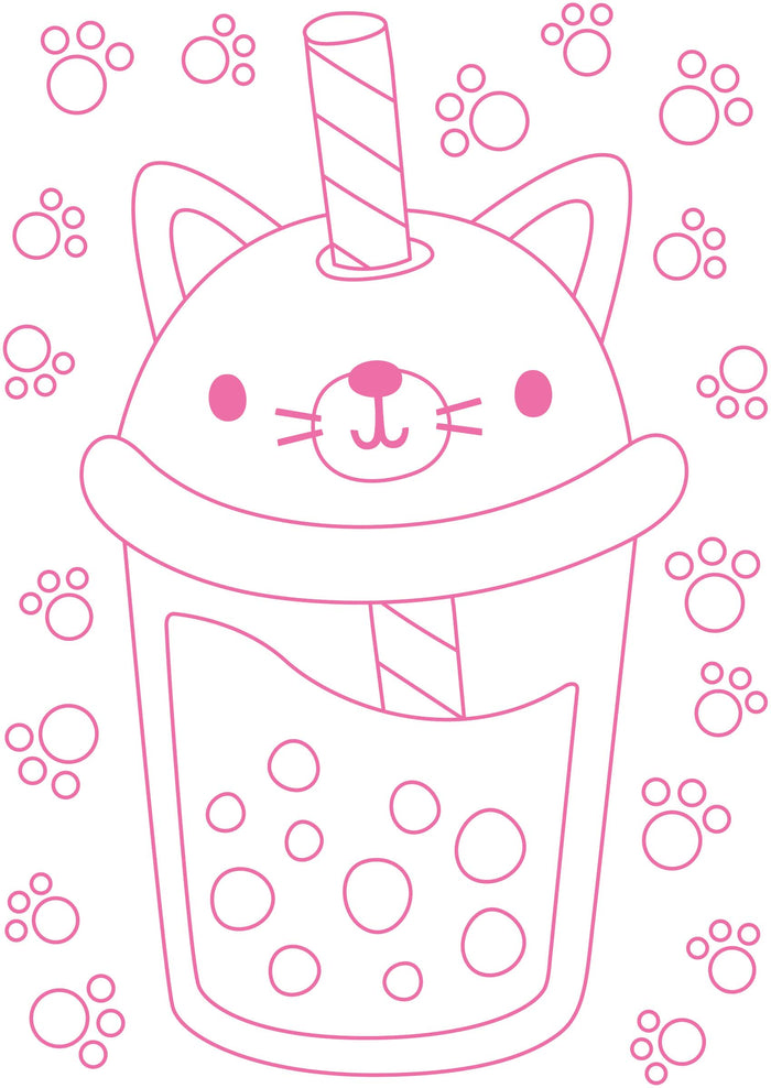 Mon squishy à colorier - Bubble Tea