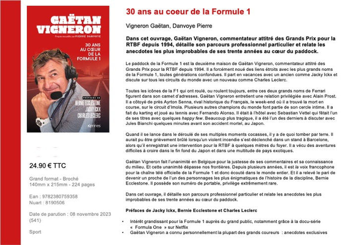 30 ans au coeur de la Formule 1