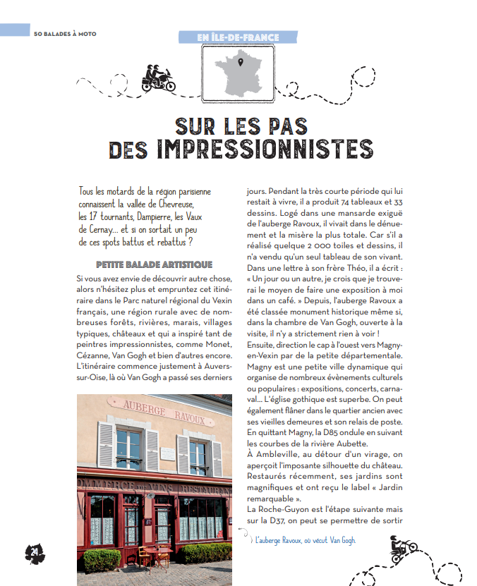 50 balades à moto à portée de roues de Paris