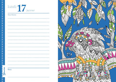Agenda créatif 2023-2024 avec des autocollants et des coloriages