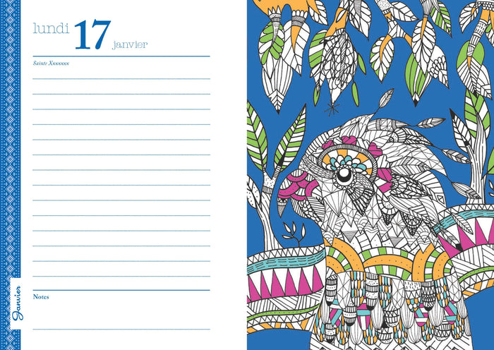 Agenda créatif 2023-2024 avec des autocollants et des coloriages