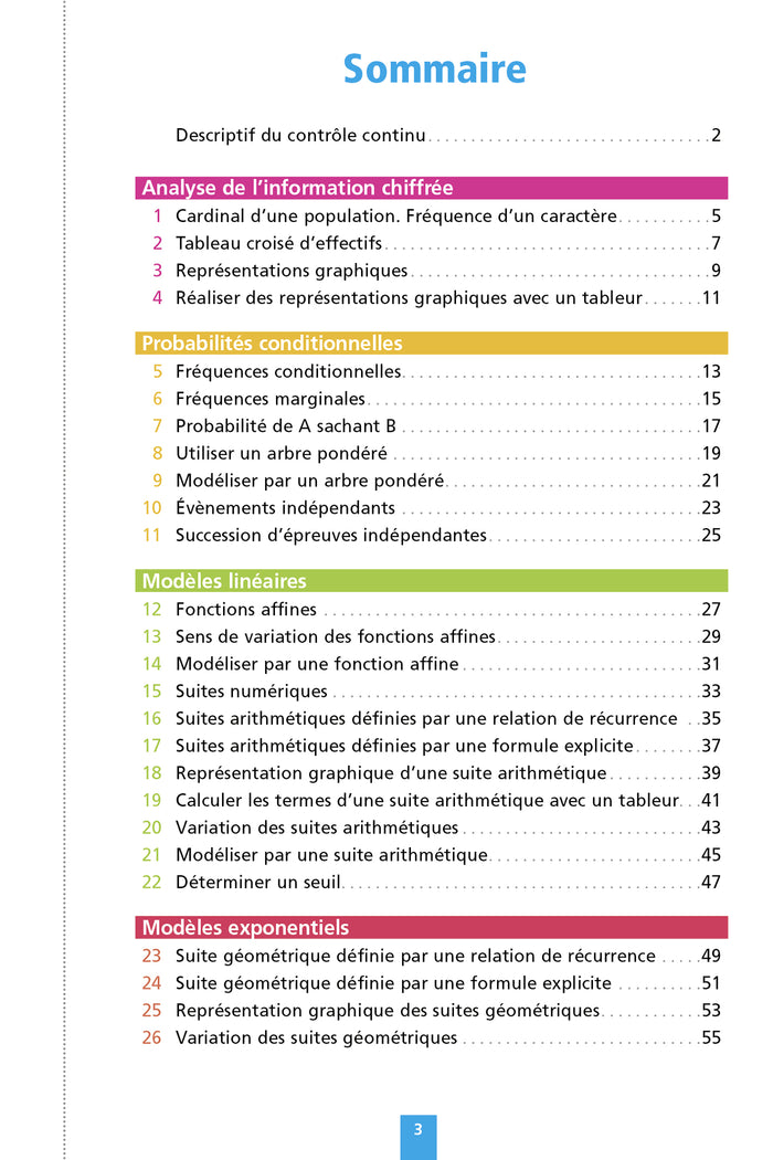 Objectif BAC Fiches détachables Maths Tronc commun 1re générale