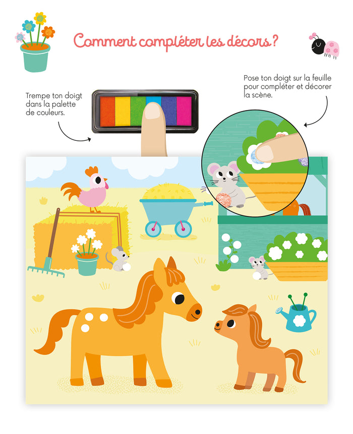 Coloriages à doigts la ferme