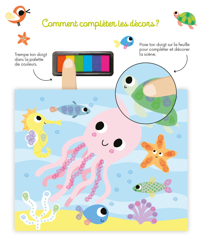 Coloriages à doigts dino et compagnie