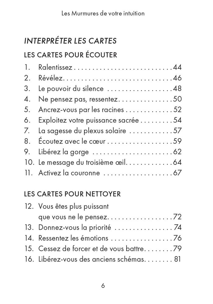 Les murmures de votre intuition - Cartes oracle