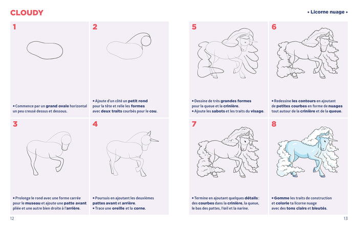Le livre pour dessiner les licornes et compagnie
