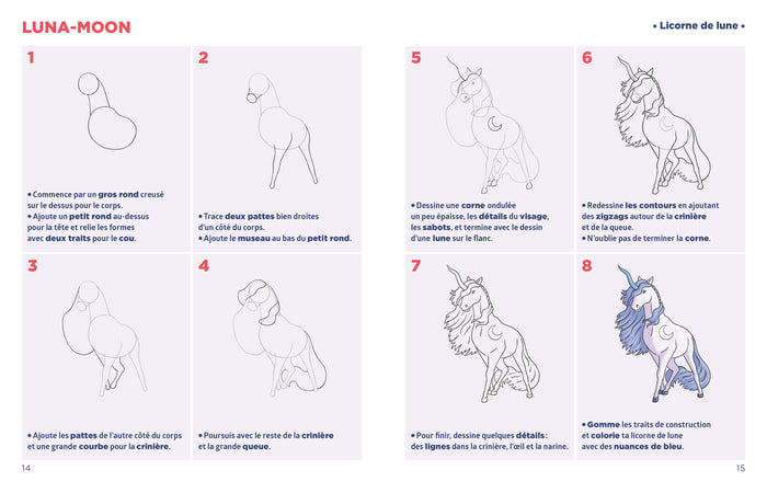 Le livre pour dessiner les licornes et compagnie