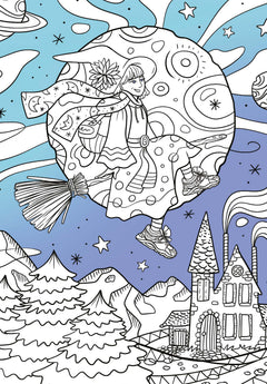 Coloriages École de magie - pochette 6 feutres pailletés