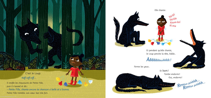 Petite fille et le loup géant