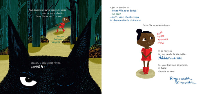 Petite fille et le loup géant