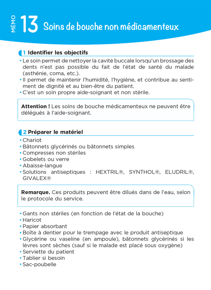 Techniques de soins en fiches mémos - DEAS Diplôme d'Etat Aide-Soignant - 2024-2025