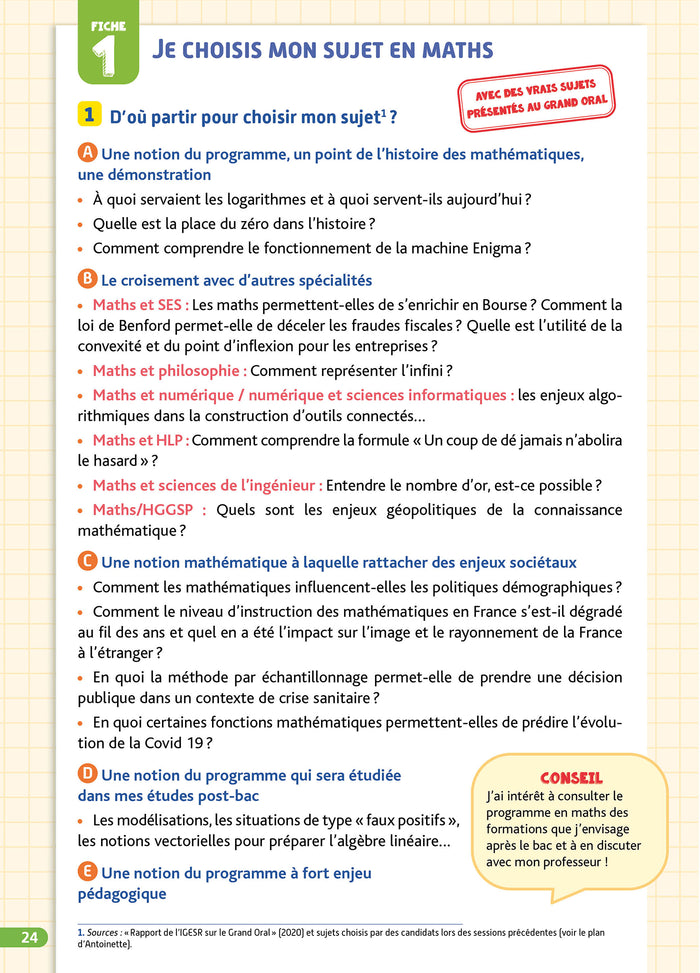 Je réussis mon Grand Oral Bac 2024 Tles générale et technologiques